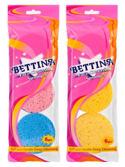 Bettina Face Cleaning Sponges 6 pack