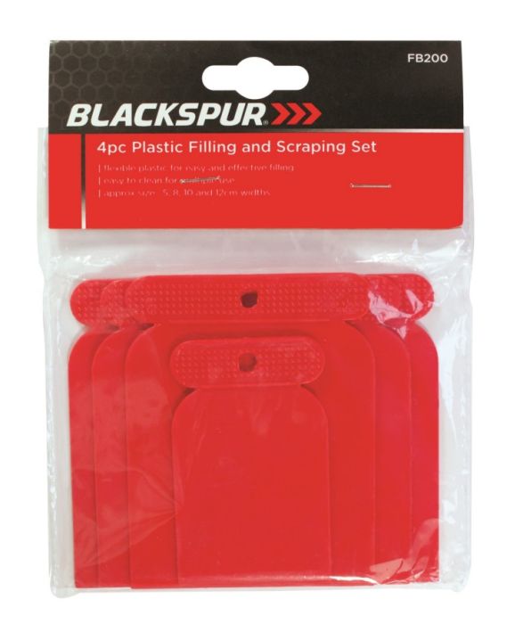 Blackspur Plastic Filling & Scraping 4 pack