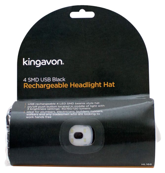 Kingavon 4 SMD USB Rechargeable Headlight Hat