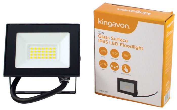 Kingavon Glass Surface IP65 LED Floodlight 20W
