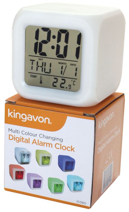 Kingavon Digital Alarm Clock Multi Colour Changing