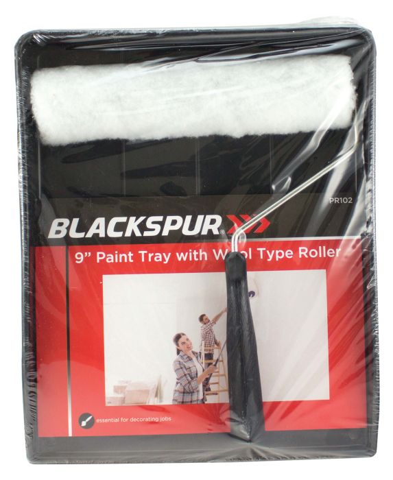 Blackspur 9in Paint Tray With Wool Type Roller