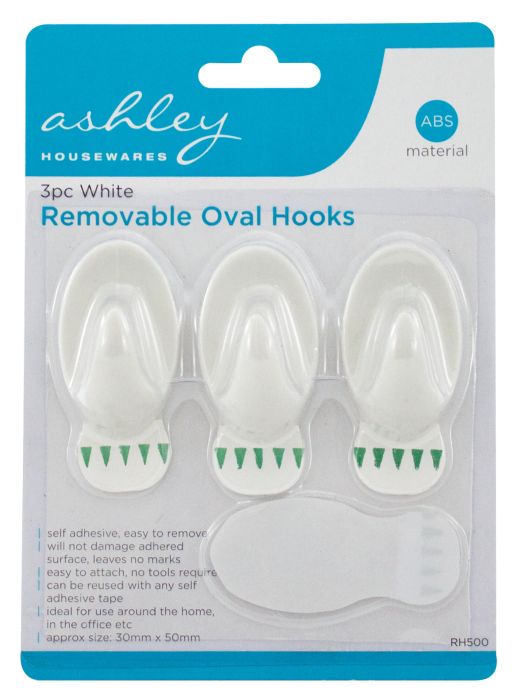 Ashley Removable Oval Hooks 3 pc