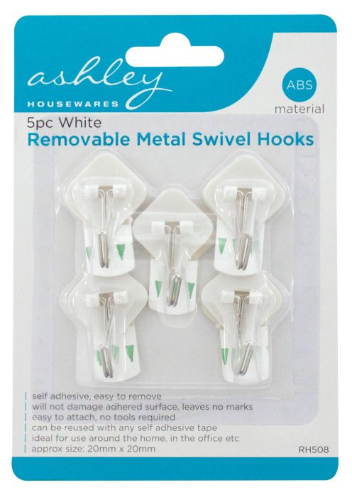 Ashley Removable Metal Swivel Hooks 5 pc