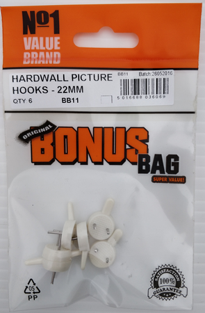 Bonus Bag Hardwall Picture Hooks 22mm