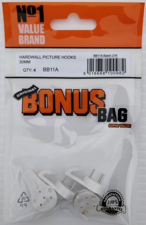 Bonus Bag Hardwall Picture Hooks 30mm