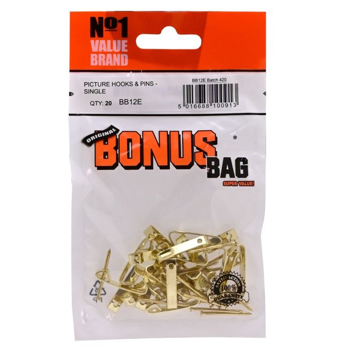 Bonus Bag Picture Hooks & Pins Single