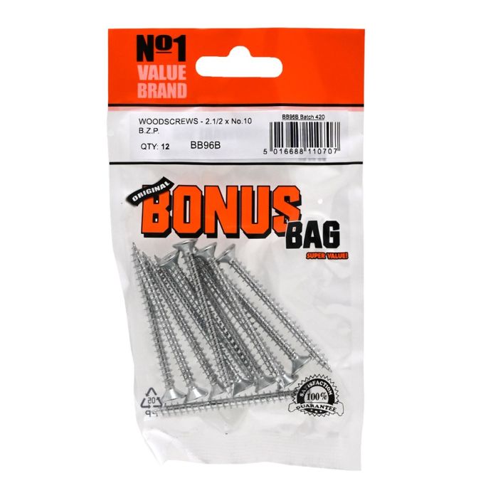 Bonus Bag Woodscrews 2 1/2 xNO.10