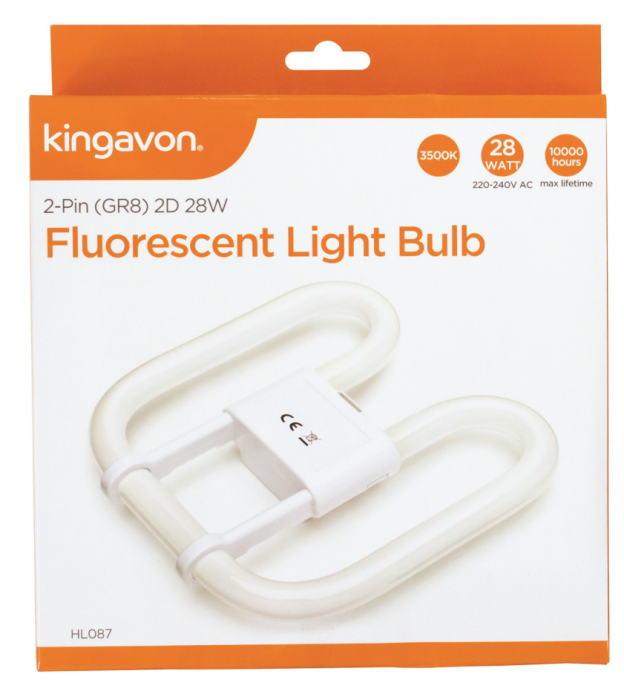 Kingavon Fluorescent Light Bulb 2-Pin GR8 2D 28W
