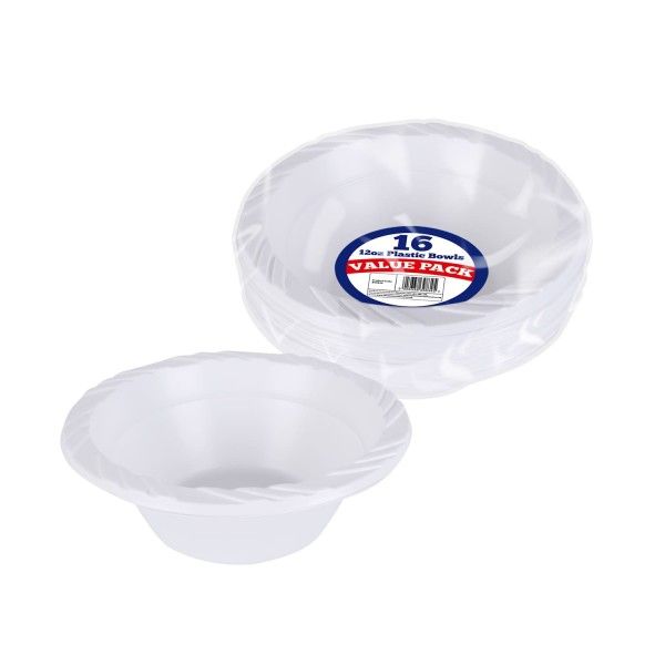 DID Plastic Bowls 12OZ 16 pack