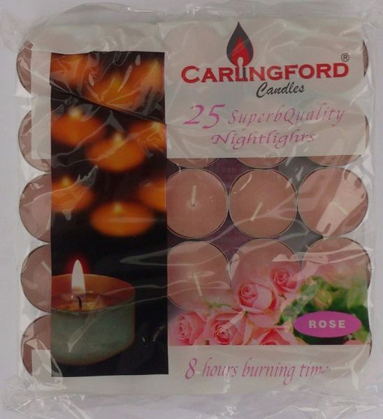 Carlingford Candle Tealights Fragranced Rose 25 pack