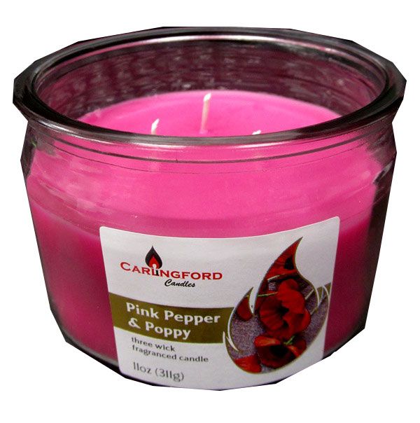 Carlingford Pink Pepper & Poppy 3 Wick Candle