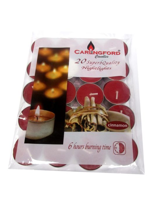 Carlingford Nightlight Candles Cinnamon 20 pack (6 hour burning time)