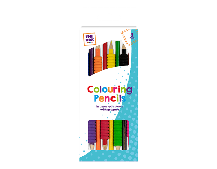 The Box Colouring Pencils With Grippers 8 pack