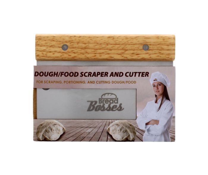 Wooden Handle Dough Food Scraper & Cutter