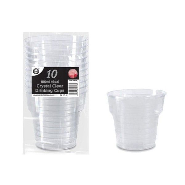 DID Clear Drinking Cups 180ml 10 pack