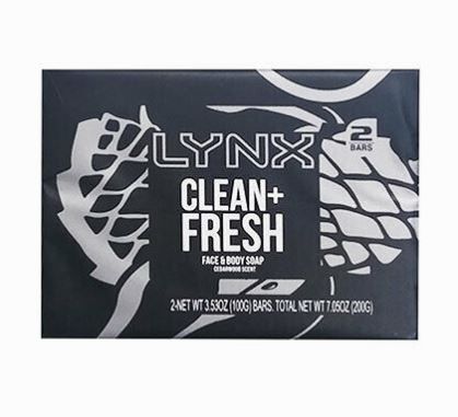 Lynx Clean+Fresh Face & Body Soap 2 pack