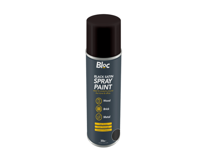Bloc Black Satin Spray Paint 300ml