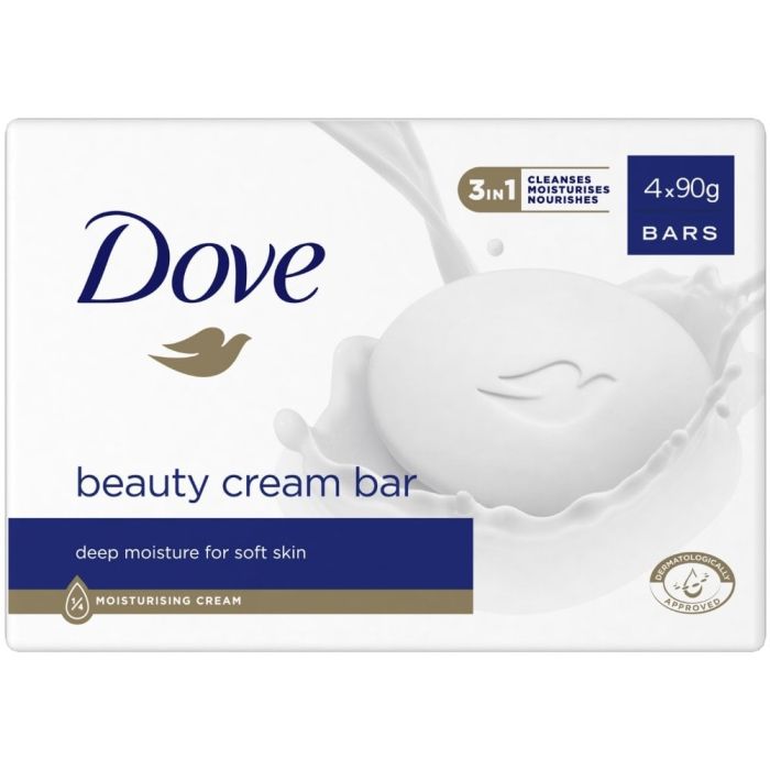 Dove Beauty Cream Bar Soap 4 x 90g