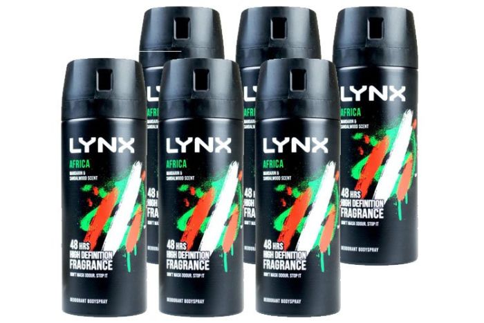 Lynx Body Spray Africa Mandarin 6 x 150ml