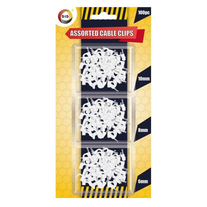 DID Assorted Cable Clips 100 pc
