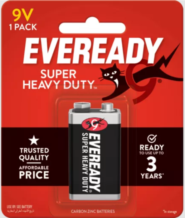Eveready Super Heavy Duty 9V Battery