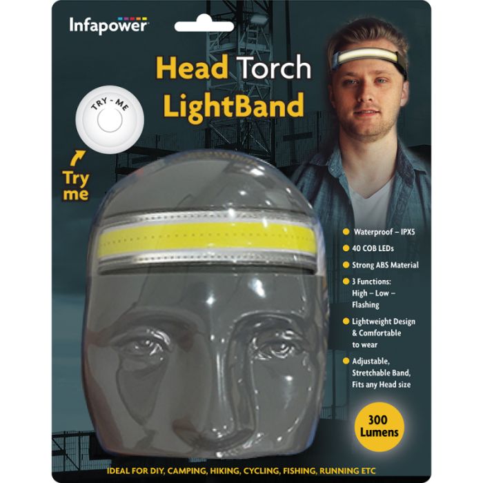 Infapower LED Head Torch Lightband 300 Lumens