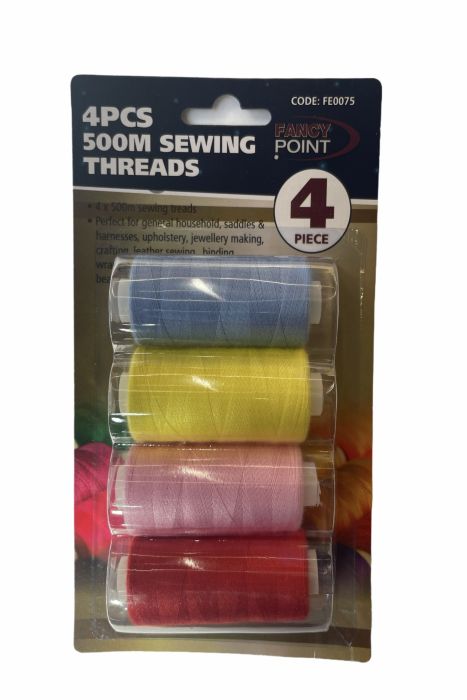 Sewing Threads 500m Assorted Colours 4 pack