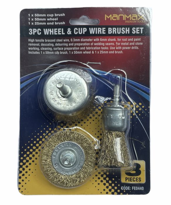 ManMax  Wheel & Cup Wire Brush Set 2 pc