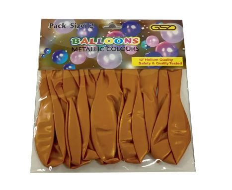 GSD Gold Metallic Balloons 12 pack