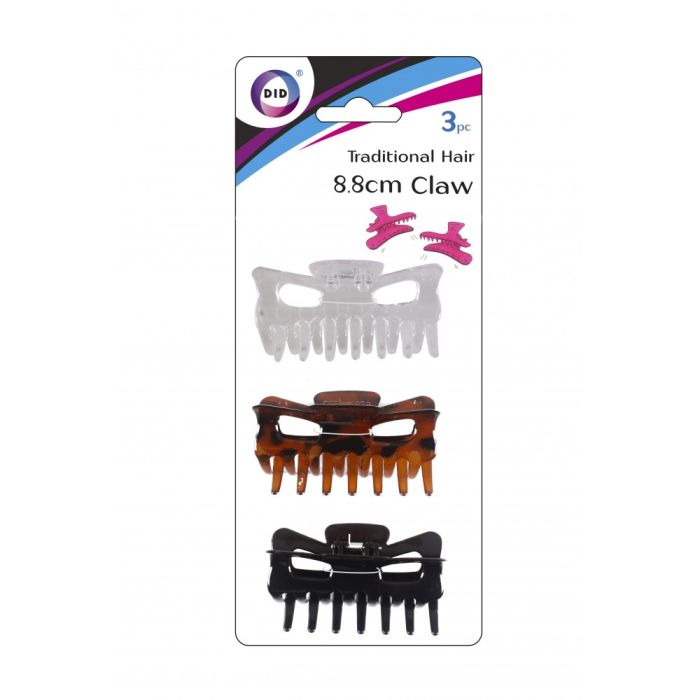 DID Assorted Hair Claws 3 pack 9cm