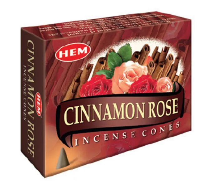 Hem Incense Cones Cinnamon Rose 12 pack