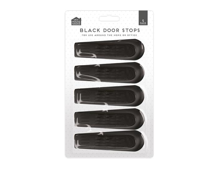 House & Home Door Stops Black 5 pack