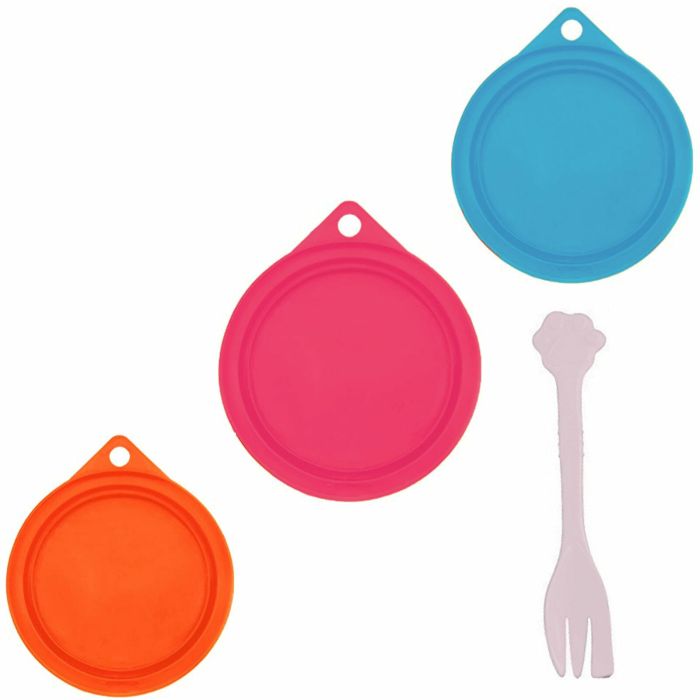 Pet Touch Pet Food Can Covers & Spoon 4 pack