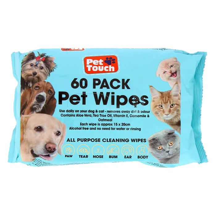 Pet Touch Multi Purpose Pet Wipes 60 pack