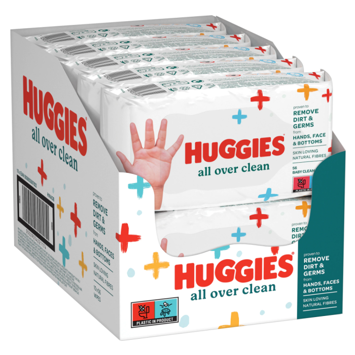 Huggies Baby Wipes All Over Clean 10 pack (56 wipes)