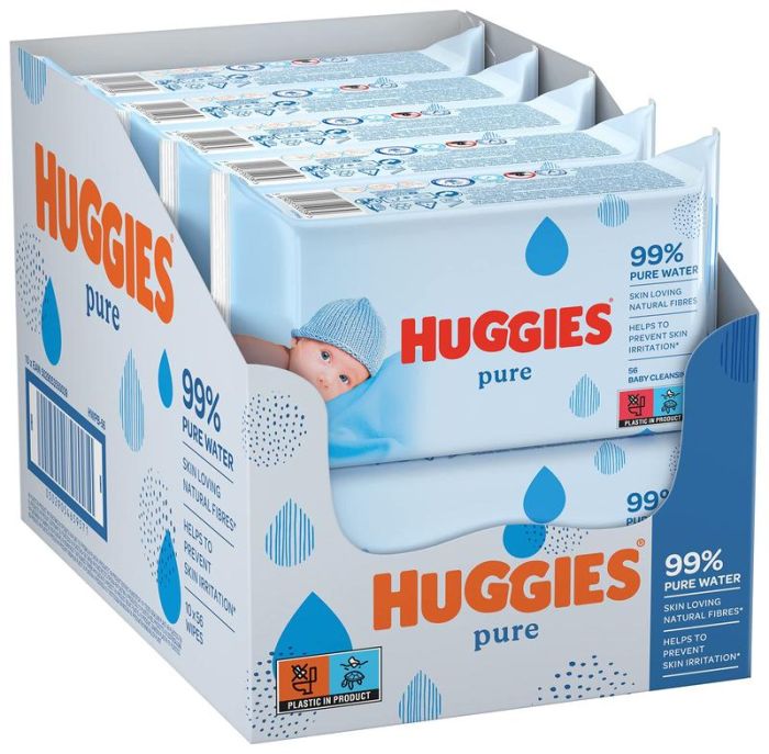 Huggies Pure Baby Wipes 10x56