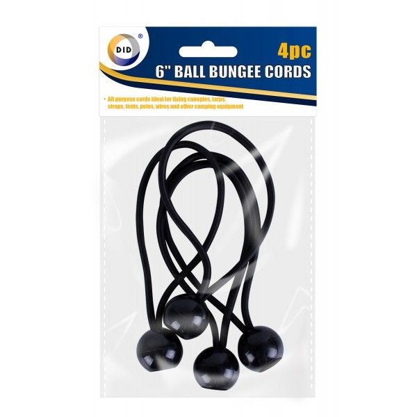 DID Ball Bungee Cords 6in 4 pc