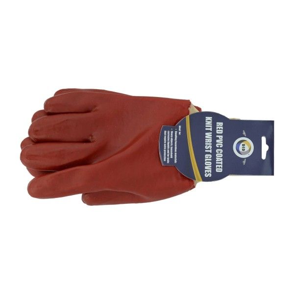 DID Red PVC Coated Knit Wrist Gloves