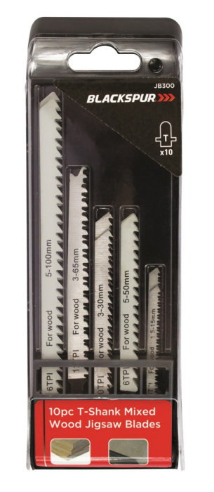 Blackspur T-Shank Mixed Wood Jigsaw Blades 10 pack