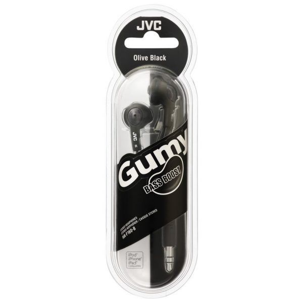 JVC Earphone Gummy Range HAF160 Olive Black