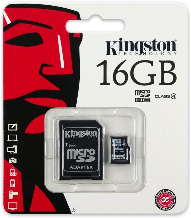 Kingston MicroSD Memory Card 16GB With Adapter