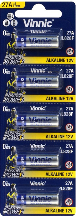 Vinnic L828F 27A Alkaline Batteries 12V 5 pack