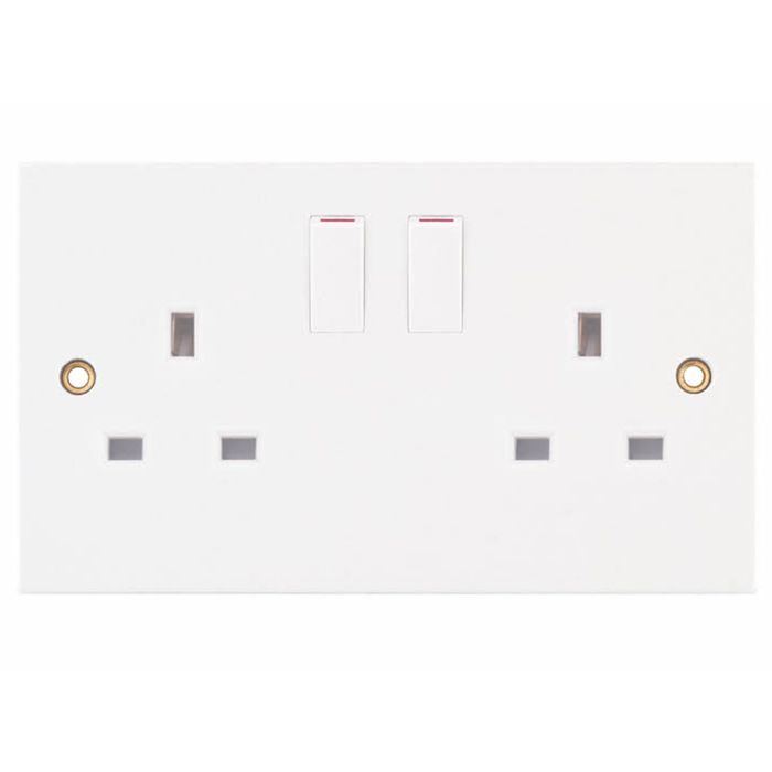 Selectric 13A Single Pole Double Switched Socket 2 Gang