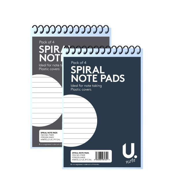 U. Spiral Note Pads 4 pack