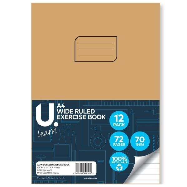 U. Wide Ruled Exercise Book A4