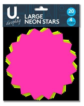 U. Neon Stars Large 20 pack