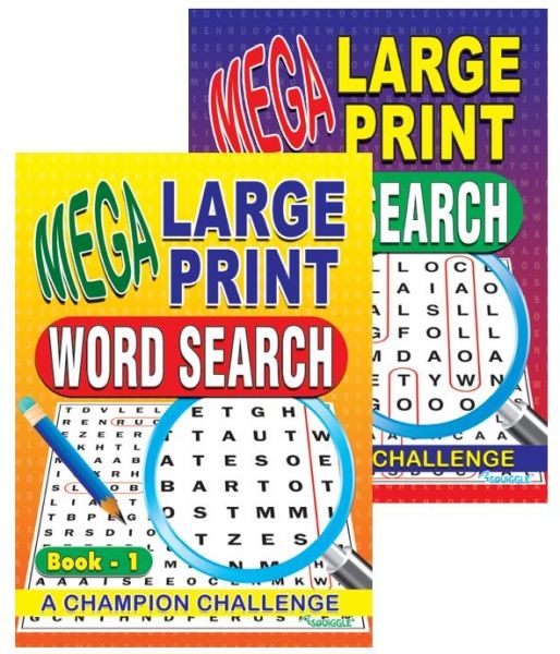 Squiggle Mega Large Print Word Search Book 1 & 2