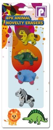Cre8 Animal Novelty Erasers 4 pack