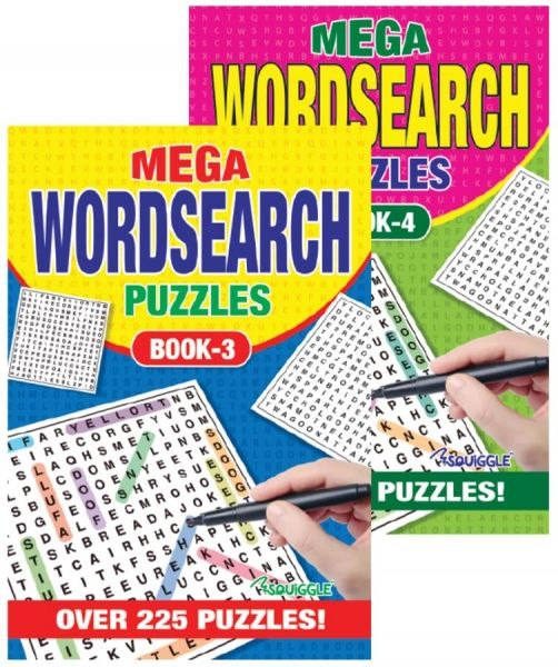 Squiggle Mega Word Search Puzzles Book 3 & 4